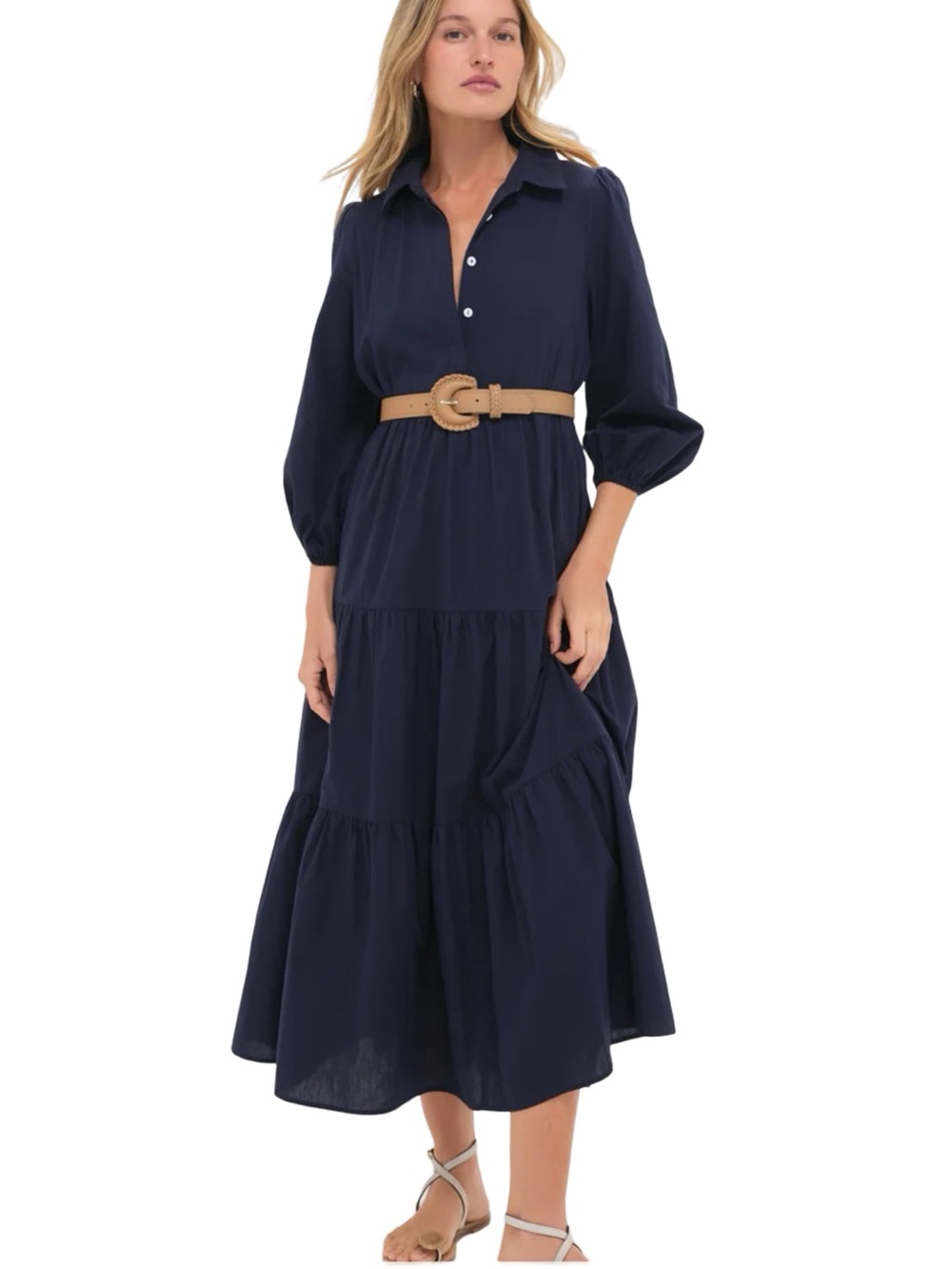 POMANDER PLACE Tuckernuck Navy Mabel Dress Size Small